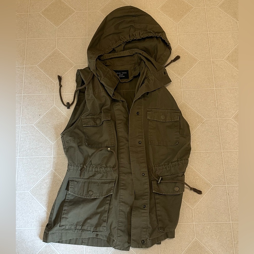 Love Tree Olive Green Utility Vest
